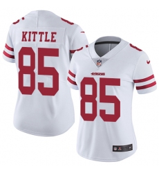 Women's Nike San Francisco 49ers #85 George Kittle White Vapor Untouchable Elite Player NFL Jersey