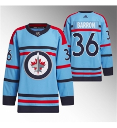Men's Winnipeg Jets #36 Morgan Barron Light Blue Anniversary Primegreen Stitched Jersey