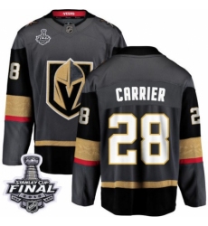 Youth Vegas Golden Knights #28 William Carrier Authentic Black Home Fanatics Branded Breakaway 2018 Stanley Cup Final NHL Jersey