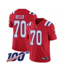 Men's New England Patriots #70 Adam Butler Red Alternate Vapor Untouchable Limited Player 100th Season Football Jersey