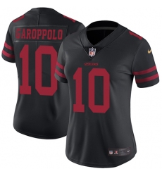 Women's Nike San Francisco 49ers #10 Jimmy Garoppolo Black Vapor Untouchable Elite Player NFL Jersey