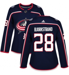 Women's Adidas Columbus Blue Jackets #28 Oliver Bjorkstrand Premier Navy Blue Home NHL Jersey