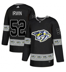 Men's Adidas Nashville Predators #52 Matt Irwin Authentic Black Team Logo Fashion NHL Jersey