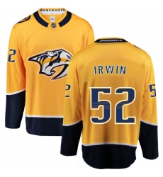 Men's Nashville Predators #52 Matt Irwin Fanatics Branded Gold Home Breakaway NHL Jersey