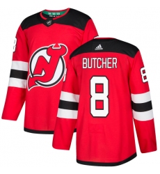 Men's Adidas New Jersey Devils #8 Will Butcher Premier Red Home NHL Jersey