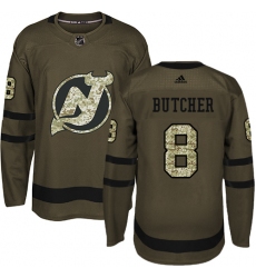 Youth Adidas New Jersey Devils #8 Will Butcher Authentic Green Salute to Service NHL Jersey
