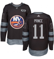 Men's Adidas New York Islanders #11 Shane Prince Authentic Black 1917-2017 100th Anniversary NHL Jersey