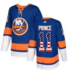Youth Adidas New York Islanders #11 Shane Prince Authentic Royal Blue USA Flag Fashion NHL Jersey
