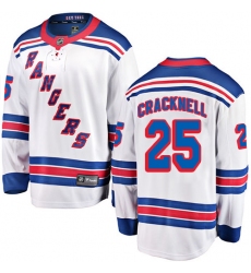 Youth New York Rangers #25 Adam Cracknell Fanatics Branded White Away Breakaway NHL Jersey