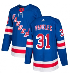 Youth Adidas New York Rangers #31 Ondrej Pavelec Authentic Royal Blue Home NHL Jersey