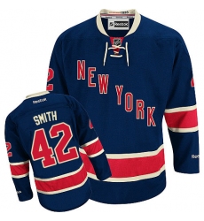 Women's Reebok New York Rangers #42 Brendan Smith Authentic Navy Blue Third NHL Jersey