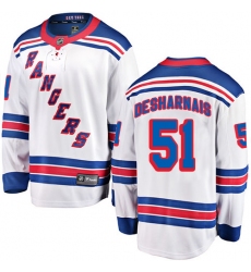 Men's New York Rangers #51 David Desharnais Fanatics Branded White Away Breakaway NHL Jersey