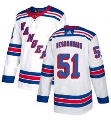 Women's Adidas New York Rangers #51 David Desharnais Authentic White Away NHL Jersey