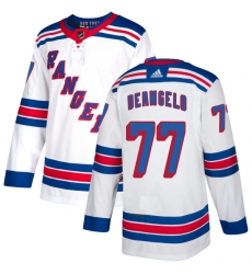 Men's Adidas New York Rangers #77 Anthony DeAngelo Authentic White Away NHL Jersey