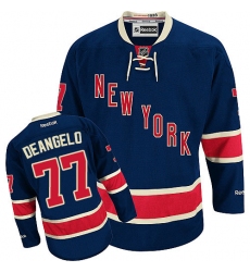 Men's Reebok New York Rangers #77 Anthony DeAngelo Authentic Navy Blue Third NHL Jersey