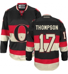 Men's Reebok Ottawa Senators #17 Nate Thompson Authentic Black Third NHL Jersey