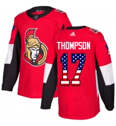 Youth Adidas Ottawa Senators #17 Nate Thompson Authentic Red USA Flag Fashion NHL Jersey