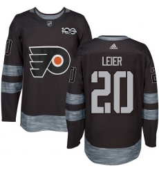 Men's Adidas Philadelphia Flyers #20 Taylor Leier Premier Black 1917-2017 100th Anniversary NHL Jersey