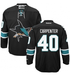 Youth Reebok San Jose Sharks #40 Ryan Carpenter Premier Black Third NHL Jersey
