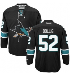 Men's Reebok San Jose Sharks #52 Brandon Bollig Authentic Black Third NHL Jersey