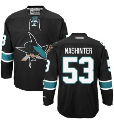 Youth Reebok San Jose Sharks #53 Brandon Mashinter Authentic Black Third NHL Jersey