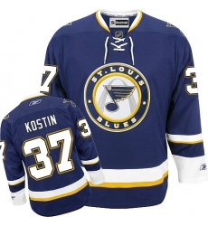 Youth Reebok St. Louis Blues #37 Klim Kostin Premier Navy Blue Third NHL Jersey