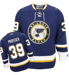 Men's Reebok St. Louis Blues #39 Nate Prosser Premier Navy Blue Third NHL Jersey