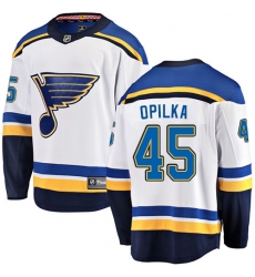 Youth St. Louis Blues #45 Luke Opilka Fanatics Branded White Away Breakaway NHL Jersey
