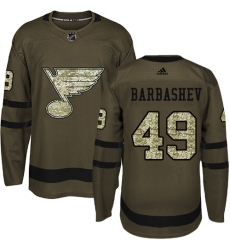 Youth Adidas St. Louis Blues #49 Ivan Barbashev Premier Green Salute to Service NHL Jersey