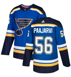 Men's Adidas St. Louis Blues #56 Magnus Paajarvi Premier Royal Blue Home NHL Jersey