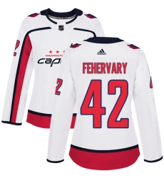 Women's Adidas Washington Capitals #42 Martin Fehervary Authentic White Away NHL Jersey