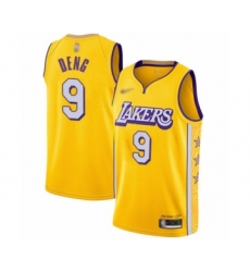 Men's Los Angeles Lakers #9 Luol Deng Swingman Gold 2019-20 City Edition Basketball Jersey