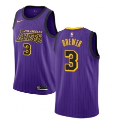 Women's Nike Los Angeles Lakers #3 Corey Brewer Swingman Purple NBA Jersey - City Edition