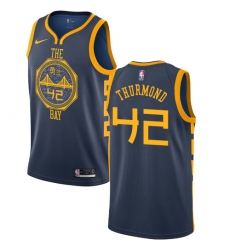 Women's Nike Golden State Warriors #42 Nate Thurmond Swingman Navy Blue NBA Jersey - City Edition