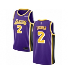 Men's Los Angeles Lakers #2 Derek Fisher Authentic Purple Basketball Jerseys - Icon Edition