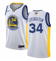 Men's Nike Golden State Warriors #34 Shaun Livingston Swingman White Home 2018 NBA Finals Bound NBA Jersey - Association Edition