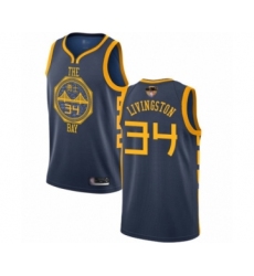 Youth Golden State Warriors #34 Shaun Livingston Swingman Navy Blue Basketball 2019 Basketball Finals Bound Jersey - City Edition