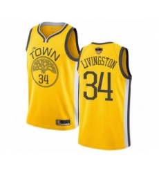 Youth Golden State Warriors #34 Shaun Livingston Yellow Swingman 2019 Basketball Finals Bound Jersey - Earned Edition