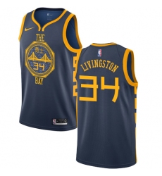 Youth Nike Golden State Warriors #34 Shaun Livingston Swingman Navy Blue NBA Jersey - City Edition