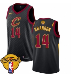 Women's Nike Cleveland Cavaliers #14 Terrell Brandon Authentic Black 2018 NBA Finals Bound NBA Jersey Statement Edition