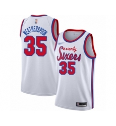 Youth Philadelphia 76ers #35 Clarence Weatherspoon Swingman White Hardwood Classics Basketball Jersey