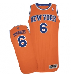 Youth Adidas New York Knicks #6 Kristaps Porzingis Authentic Orange Alternate NBA Jersey