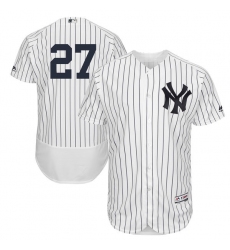 Men's Majestic New York Yankees #27 Giancarlo Stanton White/Navy Flexbase Authentic Collection MLB Jersey