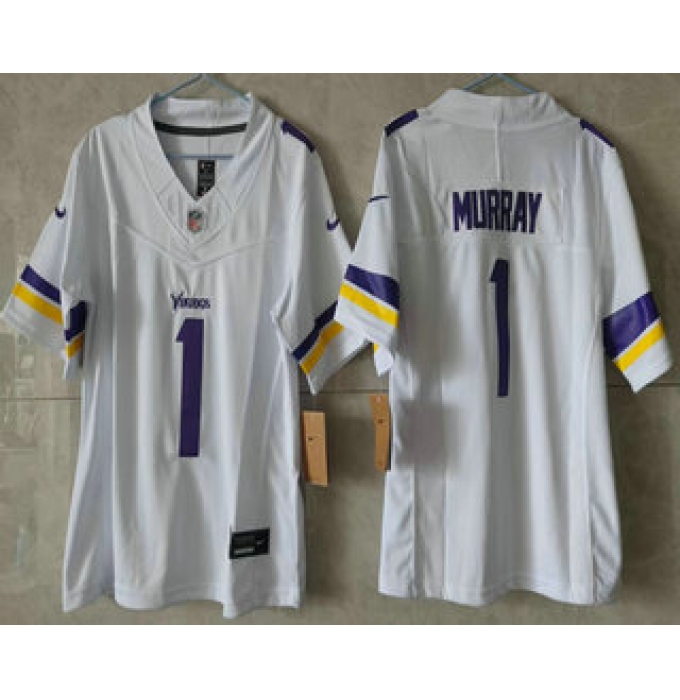 Women's Minnesota Vikings #1 Kyler Murray Limited White FUSE Vapor Jersey
