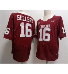 Men's North Carolina State #16 LaNorris Sellers Red Stitched NCAA Football Jersey