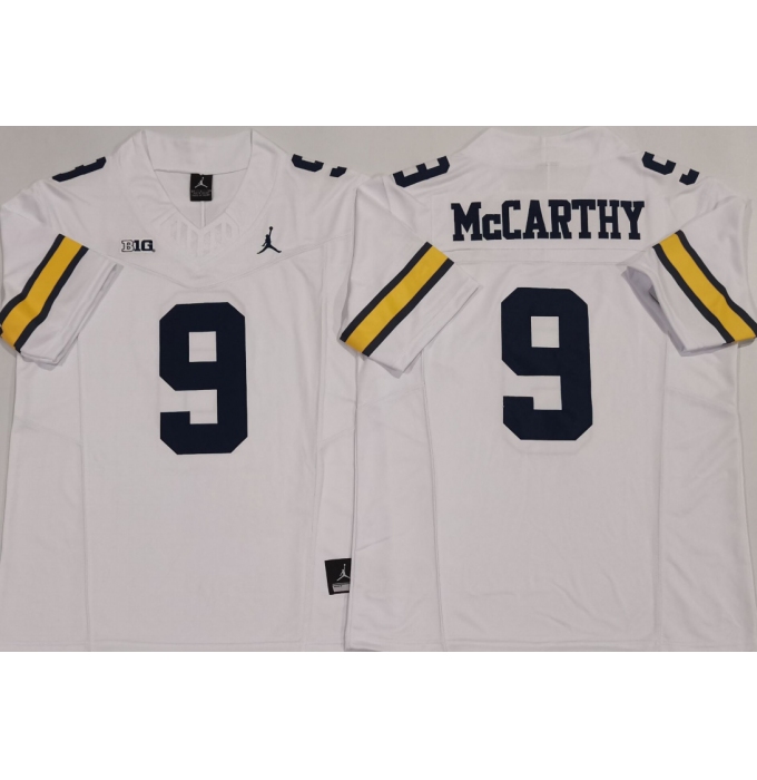 Men's Michigan Wolverines #9 J.J. McCarthy White 2024 F.U.S.E. Stitched Jersey