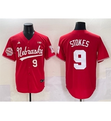 Men's Nebraska Huskers #9 Rhett Stokes Red Back 2 Back Champions Vapor Premier Limited Stitched Jersey