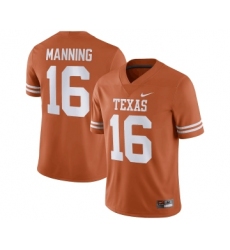 Men's Nike Texas Longhorns #16 Arch Manning Orange Stitched Jersey