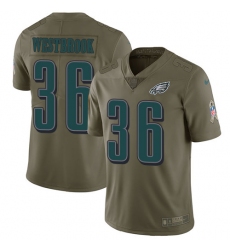 Youth Nike Philadelphia Eagles #36 Brian Westbrook Limited Olive 2017 Salute to Service NFL Jersey