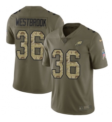 Youth Nike Philadelphia Eagles #36 Brian Westbrook Limited Olive Camo 2017 Salute to Service NFL Jersey